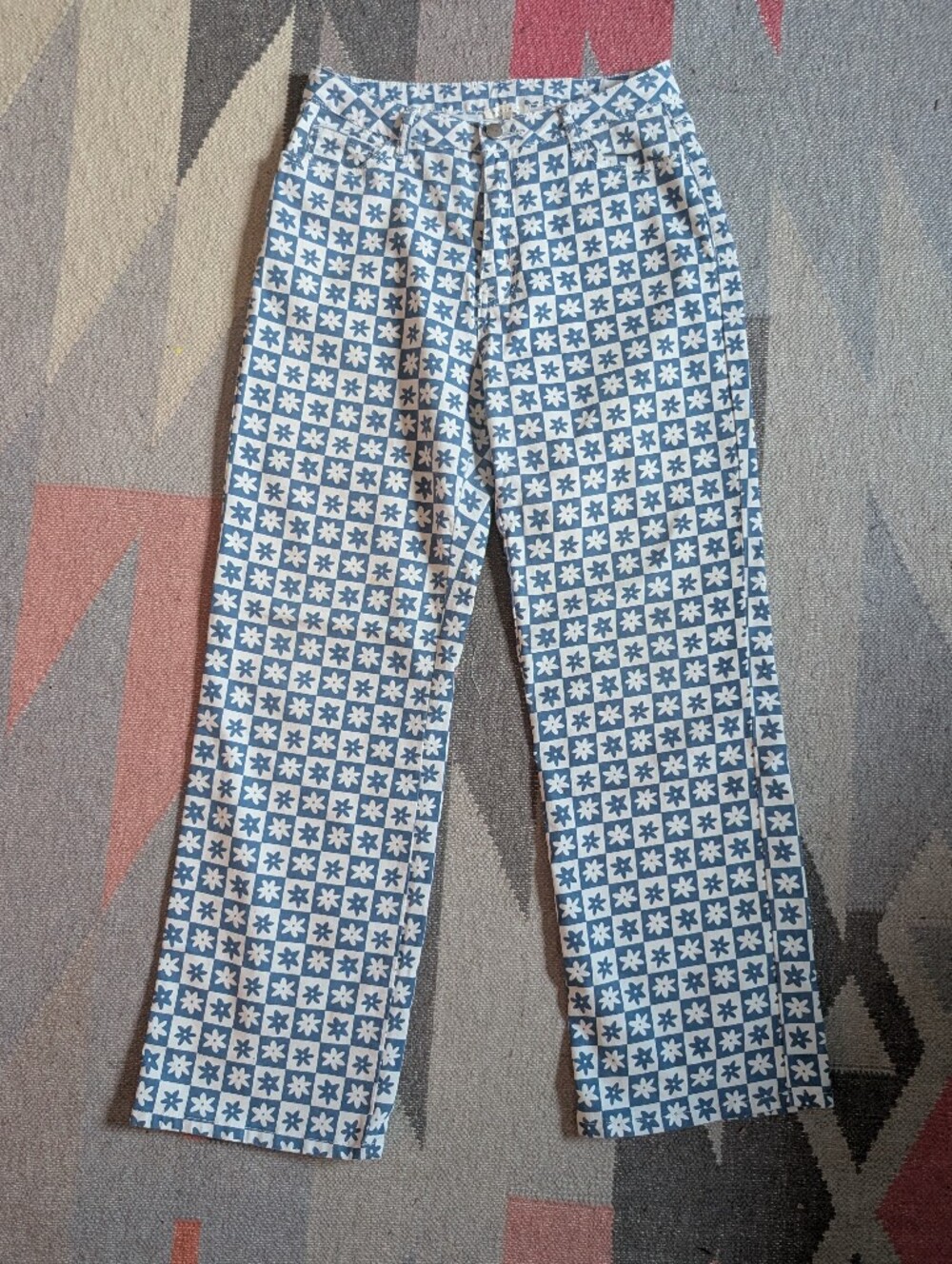 Lisa Says Gah / Baevely / Blue Flower Check Pant, L
